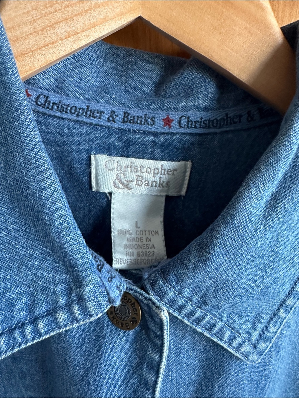 Christopher & Banks Blue Denim Jacket with Embroidered Pockets - Picture 2 of 8